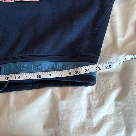 UNDER ARMOUR Project Rock Women Navy Crew Neck Fleece Crop Crewneck Size XL - Picture 11 of 11